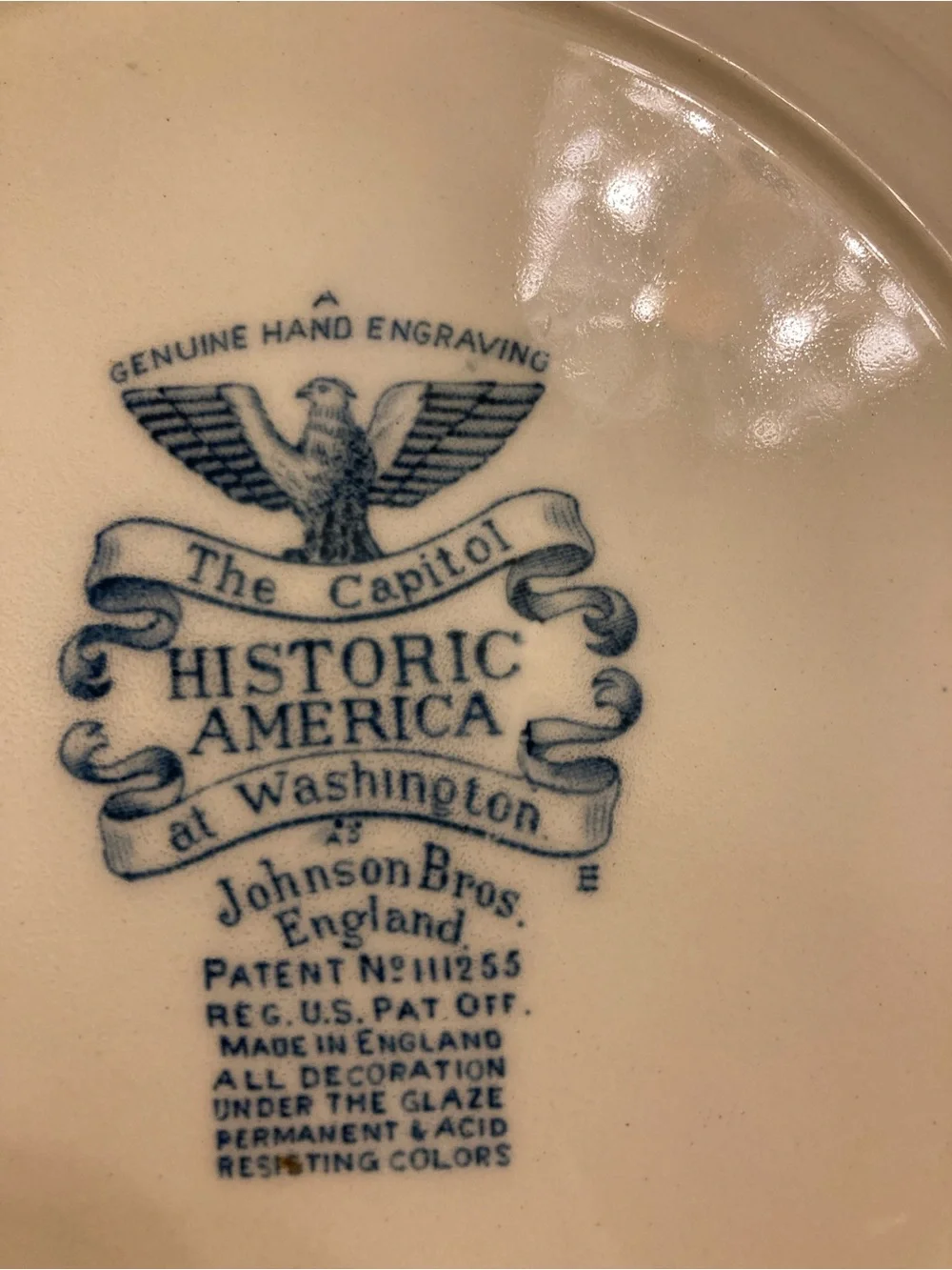 Blue Transferware Decorative Plate with Scenic Motif